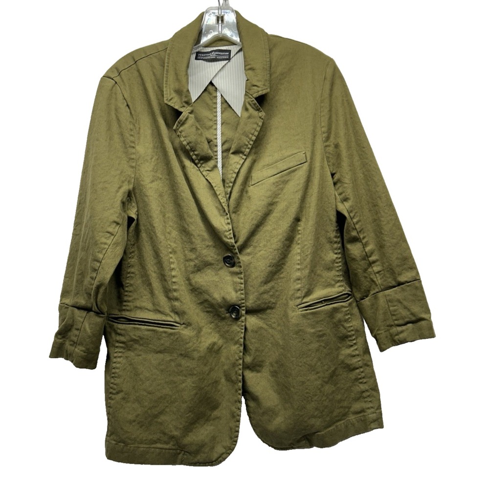 Peruvian Connection Women's US 14 Green Linen/Cotton Blazer (UB)